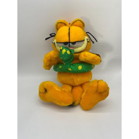 Pool Party Garfield Plush: Vintage Cartoon Cat Collectible from Nanco - Picture 1 of 10
